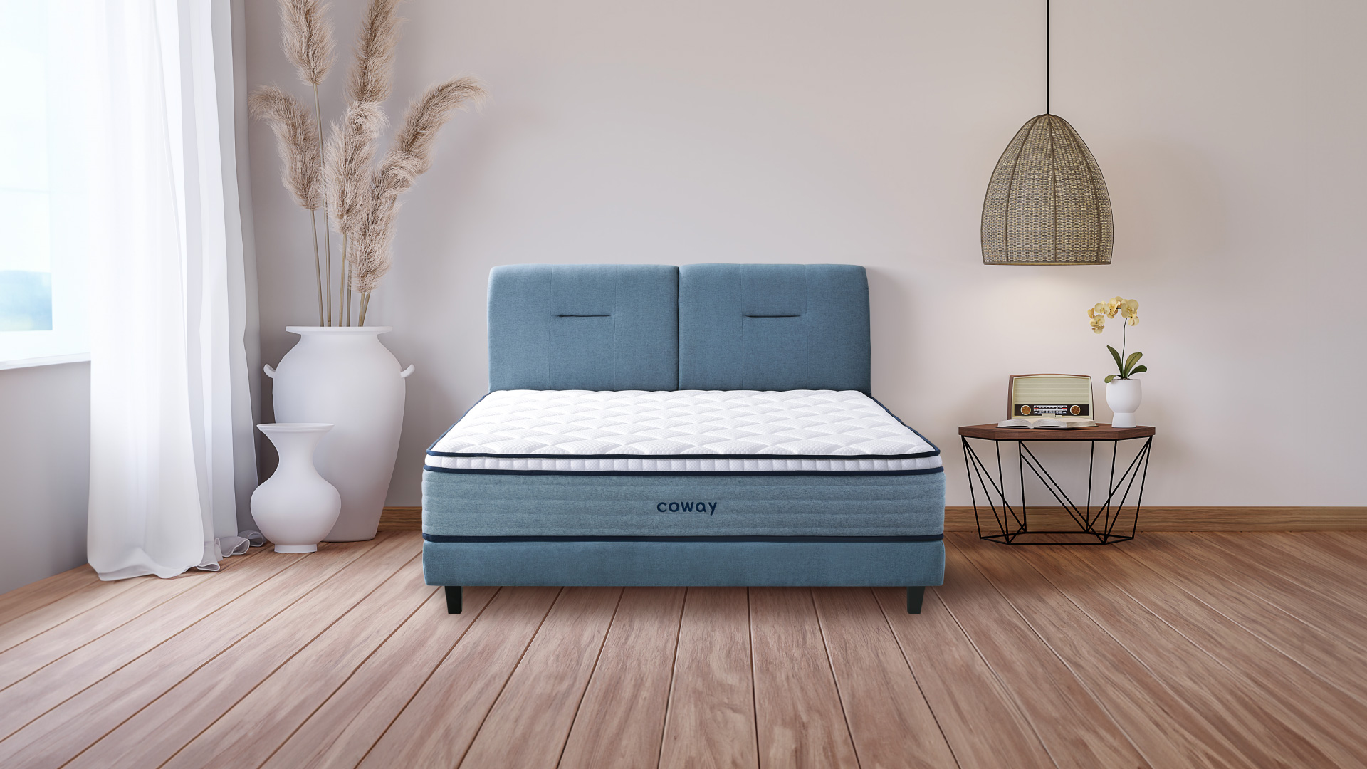 Prime Lite di bilik tidur dengan tumbuhan